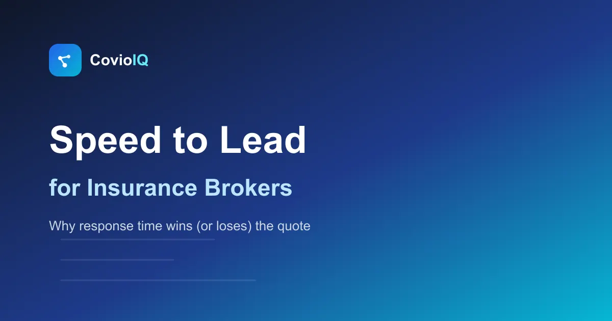 Speed to Lead for Insurance Brokers: Why Response Time Wins (or Loses) the Quote